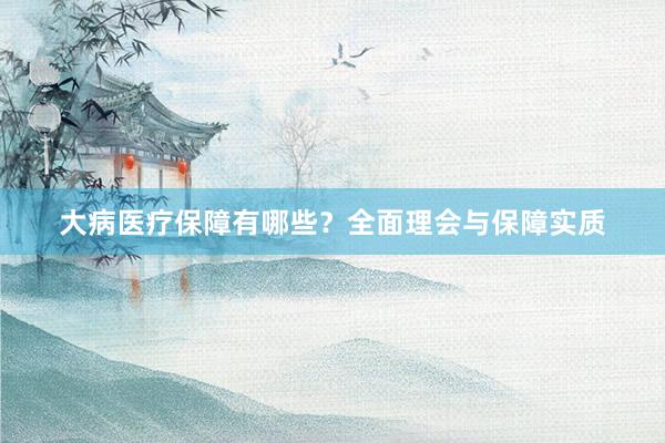 大病医疗保障有哪些？全面理会与保障实质